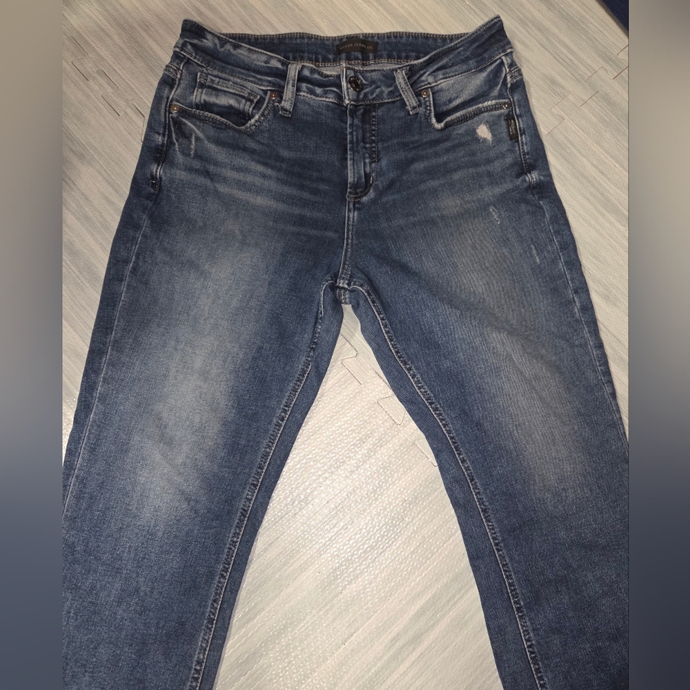 Silver Jeans Co Suki Capri Jeans Womens 31 Waist‎ MEDIUM Wash Denim